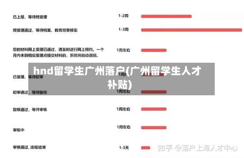 hnd留学生广州落户(广州留学生人才补贴)