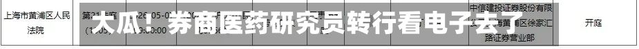 大瓜!券商医药研究员转行看电子去了-第2张图片