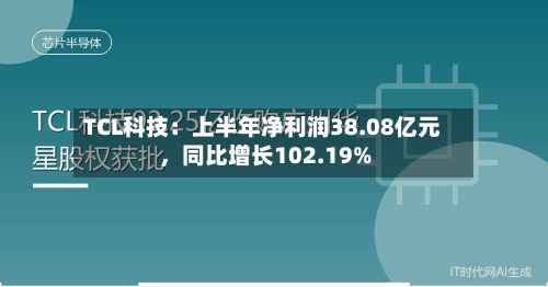 TCL科技：上半年净利润38.08亿元，同比增长102.19%-第3张图片