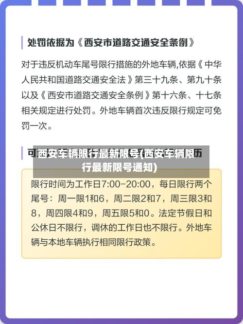 西安车辆限行最新限号(西安车辆限行最新限号通知)