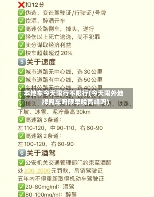 本地车今天限行不限行(今天限外地牌照车吗限早晚高峰吗)-第2张图片