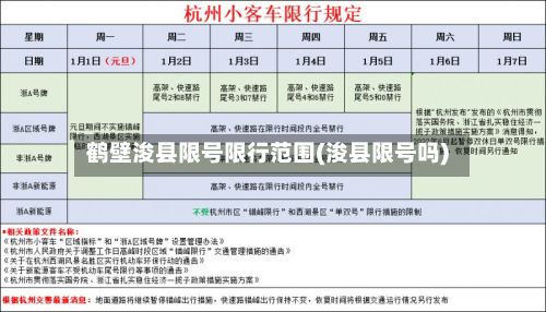 鹤壁浚县限号限行范围(浚县限号吗)