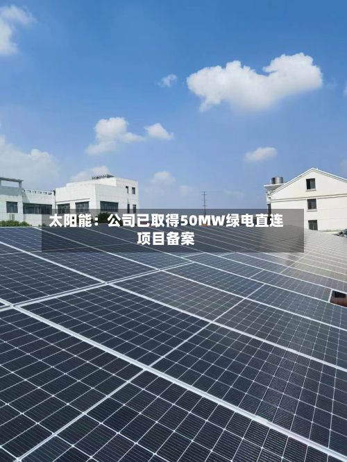 太阳能:公司已取得50MW绿电直连项目备案