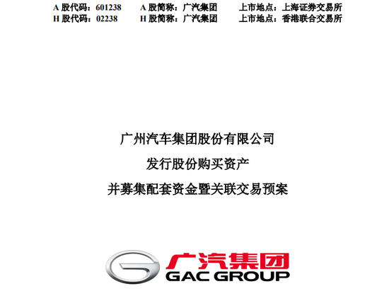 广汽集团,重大资产重组预案来了!购买一汽丰田50%股权