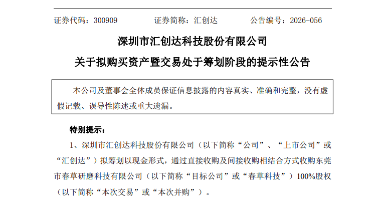 300909，筹划收购股权！